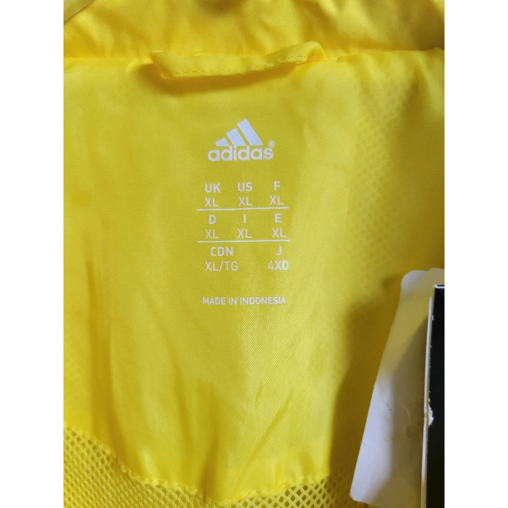 Vintage Adidas Drive 2‎ Zip Jacket Men's Yellow Blue Stripes Windbreaker Sz XL